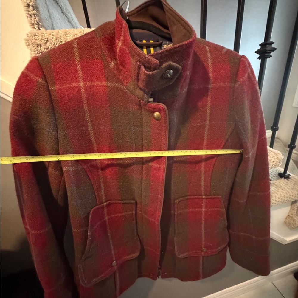 Joules Women's Red Field-coat Plaid  Jacket - Picture 6 of 8